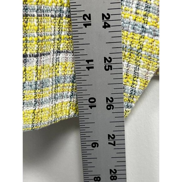 Maison d'Amelie Paris Tweed Buttons Short Sleeve Blazer Jacket Yellow Multi,L - Picture 6 of 7